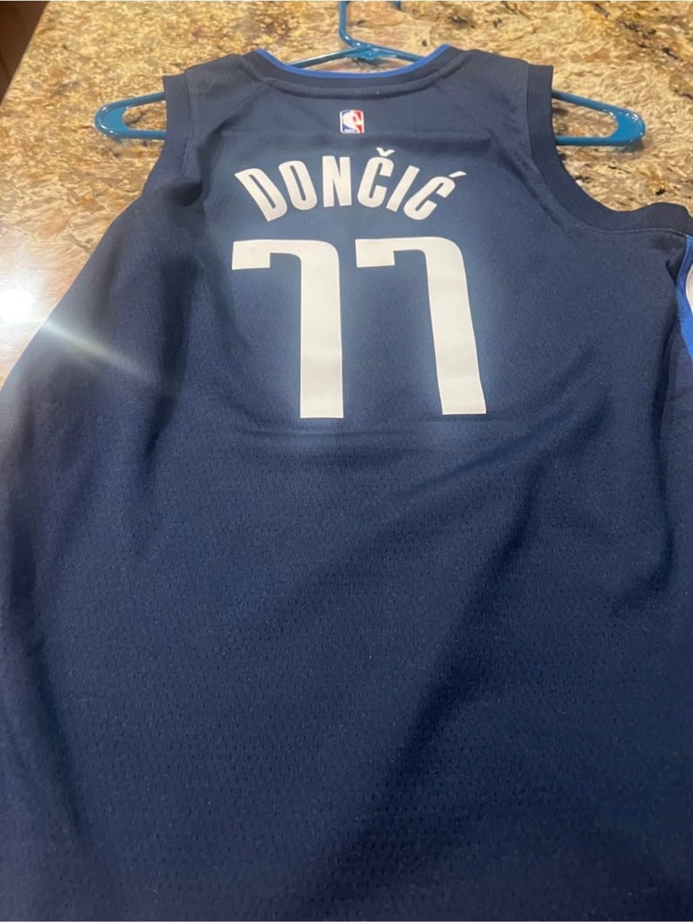 Nike Kids Navy Blue Basketball Jersey with White Number